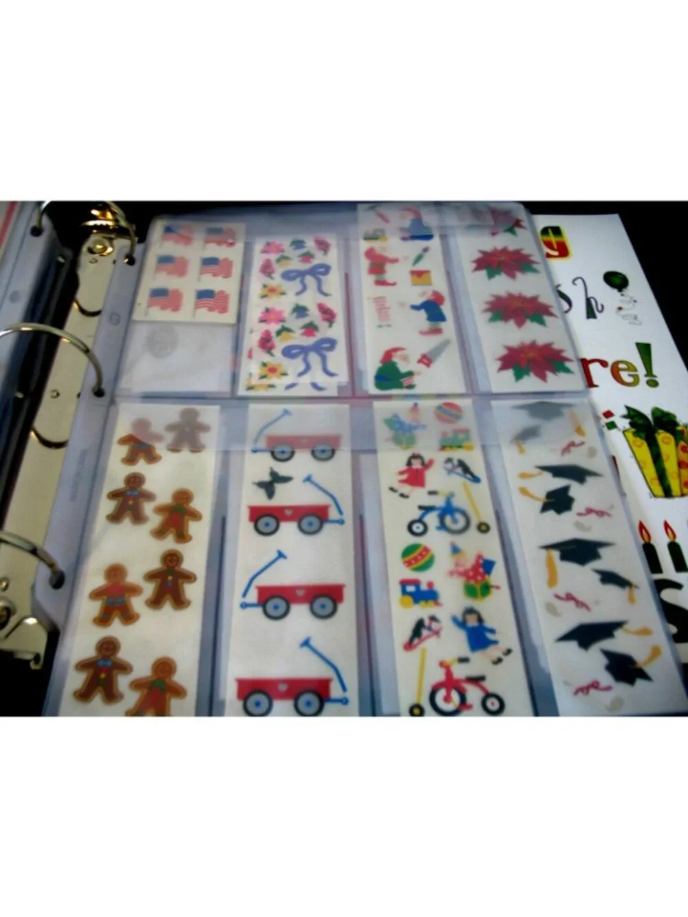 Creative Memories Accessory Binder 7 Protectors Good Zipper with borders/diecuts